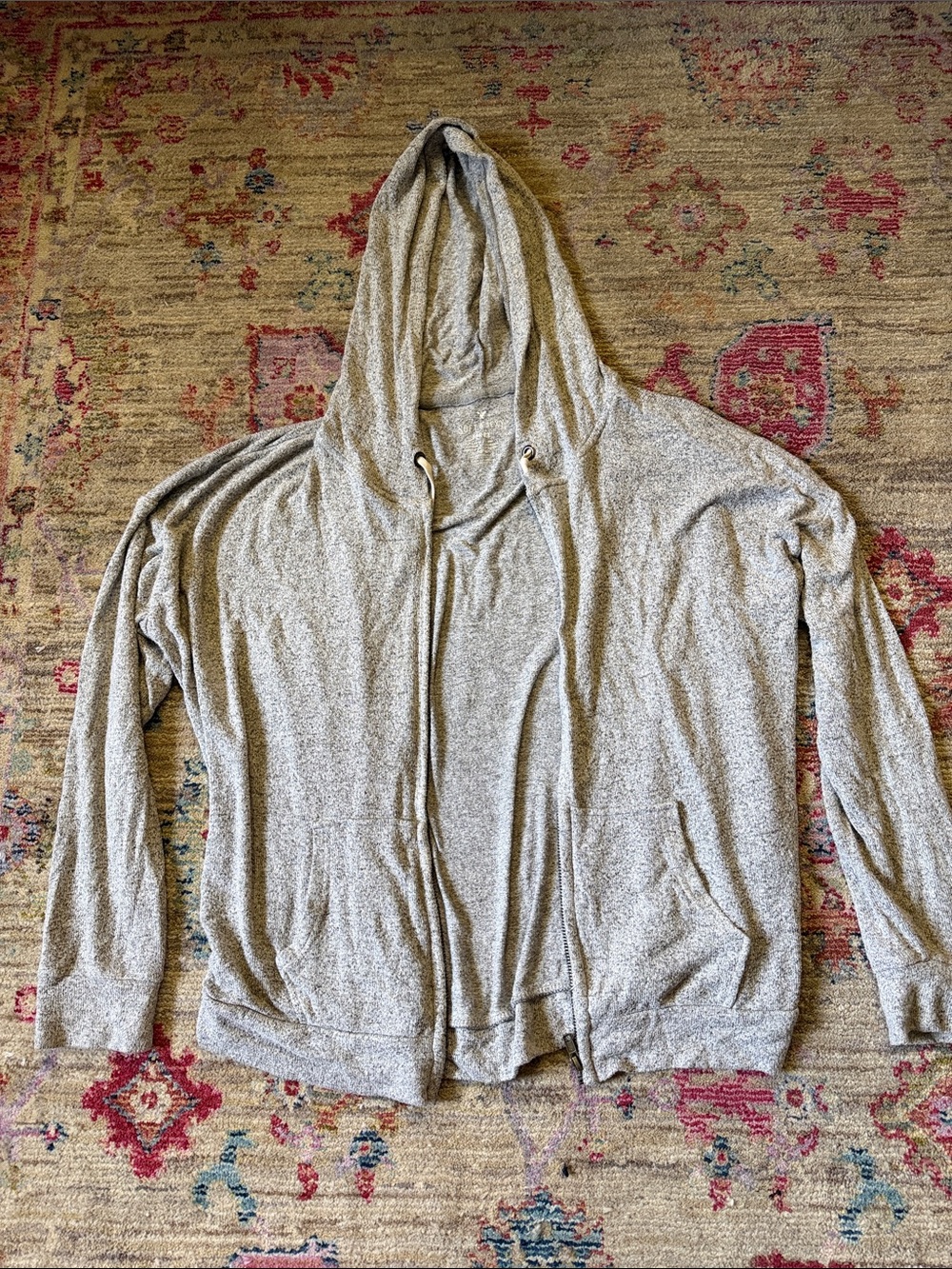 American Eagle Outfitters Light Gray Men's Zip Hoodie